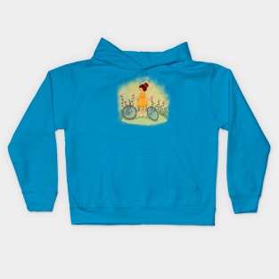 Summer trip with bicycle Kids Hoodie